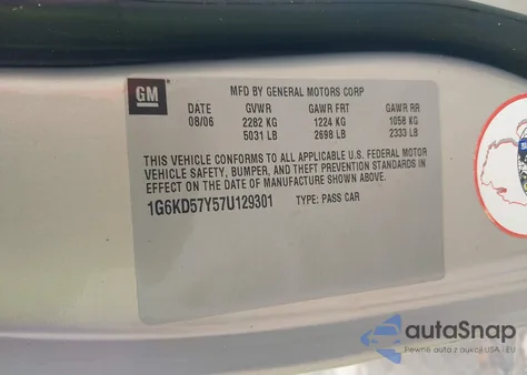 2007 Cadillac Dts Luxury I z USA, uszkodzony, nr VIN 1G6KD57Y57U129301